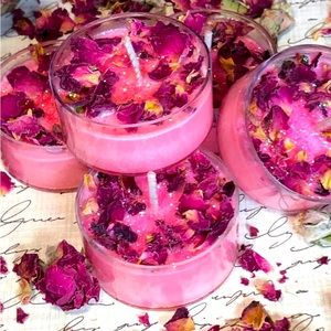 3 pcs Handmade soy crystal intention candle tea lights